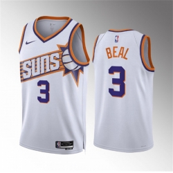Men Phoenix Suns 3 Bradley Beal White Association Edition Stitched Basketball Jersey