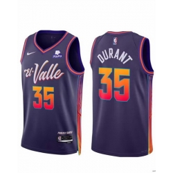 Men Phoenix Suns 35 Kevin Durant Purple 2023 24 City Edition Stitched Basketball Jersey