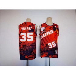 Men Phoenix Suns 35 Kevin Durant Red Throwback Swingman Stitched Jersey