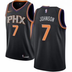 Mens Nike Phoenix Suns 7 Kevin Johnson Authentic Black Alternate NBA Jersey Statement Edition