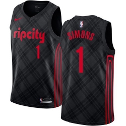Men Nike Portland Blazers 1 Anfernee Simons Black NBA Swingman City Edition Jersey