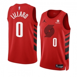 Men Portland Trail Blazers 0 Damian Lillard 2022 23 Red Statement Edition Swingman Stitched Basketball Jersey
