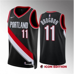 Men Portland Trail Blazers 11 Malcolm Brogdon Black Icon Edition Stitched Basketball Jersey