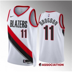 Men Portland Trail Blazers 11 Malcolm Brogdon White Association Edition Stitched Basketball Jersey