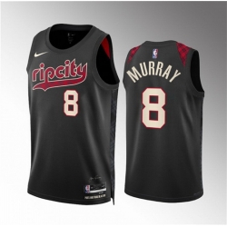 Men Portland Trail Blazers 8 Kris Murray Black 2023 24 City Edition Stitched Basketball Jersey