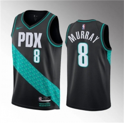Men Portland Trail Blazers 8 Kris Murray Black 2023 Draft City Edition Stitched Basketball Jersey