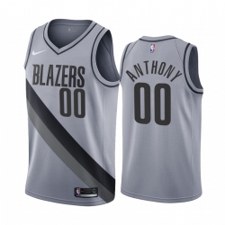 Men Portland Trail Portland Blazers 00 Carmelo Anthony Gray NBA Swingman 2020 21 Earned Edition Jersey