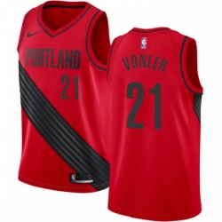 Mens Nike Portland Trail Blazers 21 Noah Vonleh Swingman Red Alternate NBA Jersey Statement Edition