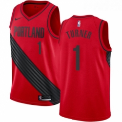 Womens Nike Portland Trail Blazers 1 Evan Turner Swingman Red Alternate NBA Jersey Statement Edition