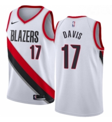 Womens Nike Portland Trail Blazers 17 Ed Davis Swingman White Home NBA Jersey Association Edition 