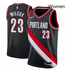 Womens Nike Portland Trail Blazers 23 CJ Wilcox Swingman Black Road NBA Jersey Icon Edition 