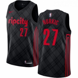 Womens Nike Portland Trail Blazers 27 Jusuf Nurkic Swingman Black NBA Jersey City Edition