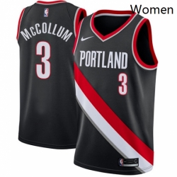 Womens Nike Portland Trail Blazers 3 CJ McCollum Swingman Black Road NBA Jersey Icon Edition
