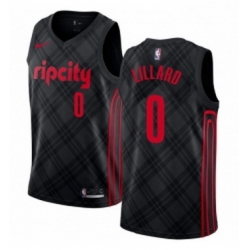 Youth Nike Portland Trail Blazers 0 Damian Lillard Swingman Black NBA Jersey City Edition