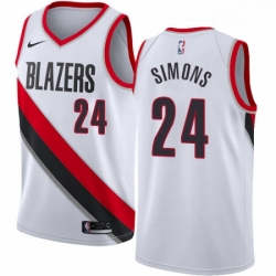 Youth Nike Portland Trail Blazers 24 Anfernee Simons Swingman White NBA Jersey Association Edition 