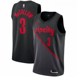 Youth Nike Portland Trail Blazers 3 CJ McCollum Swingman Black NBA Jersey 2018 19 City Edition