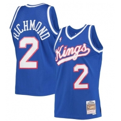 Men NBA Kings Mitch Richmond 2 Hardwood Classics Mitchell Ness Blue Jersey
