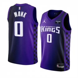 Men Sacramento Kings 0 Malik Monk Purple 2023 24 Statement Edition Swingman Stitched Basketball Jersey