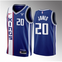 Men Sacramento Kings 20 Colby Jones Blue 2023 24 City Edition Stitched Basketball Jersey