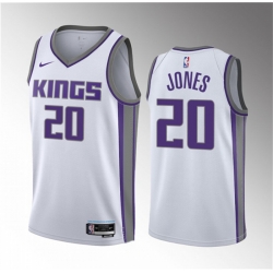 Men Sacramento Kings 20 Colby Jones White 2023 Draft Association Edition Stitched Jersey