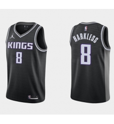 Men Sacramento Kings 8 Maurice Harkless Swingman Black Statement Edition Stitched Jersey