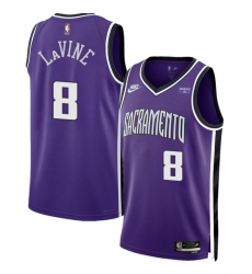 Men Sacramento Kings 8 Zach LaVine Purple 2025 Classic Edition Stitched Basketball Jersey