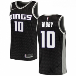 Mens Nike Sacramento Kings 10 Mike Bibby Swingman Black NBA Jersey Statement Edition