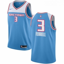 Mens Nike Sacramento Kings 3 Yogi Ferrell Swingman Blue NBA Jersey 2018 19 City Edition 