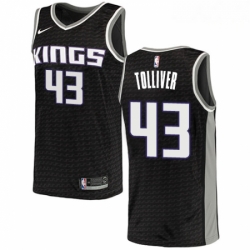 Mens Nike Sacramento Kings 43 Anthony Tolliver Authentic Black NBA Jersey Statement Edition