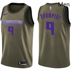 Mens Nike Sacramento Kings 9 Iman Shumpert Swingman Green Salute to Service NBA Jersey 