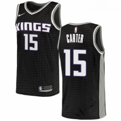 Youth Nike Sacramento Kings 15 Vince Carter Authentic Black NBA Jersey Statement Edition 