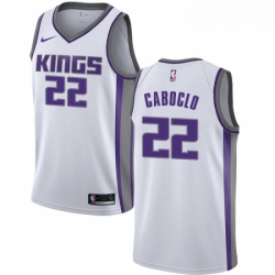 Youth Nike Sacramento Kings 22 Bruno Caboclo Swingman White NBA Jersey Association Edition 