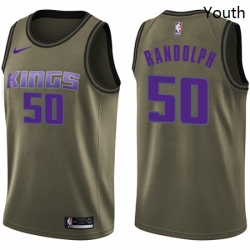 Youth Nike Sacramento Kings 50 Zach Randolph Swingman Green Salute to Service NBA Jersey 