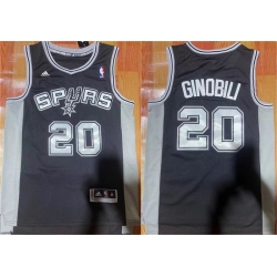 Men San Antonio Spurs 20 Manu Ginobili Black Stitched Basketball Jersey