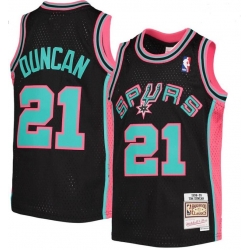 Men San Antonio Spurs 21 Tim Duncan Green 1998 99 Hardwood Classics Jersey