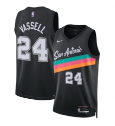 Men San Antonio Spurs 24 Devin Vassell Black 2025 26 City Edition Stitched Basketball Jersey