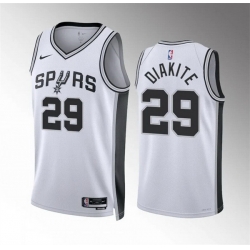 Men San Antonio Spurs 29 Mamadi Diakite White Association Edition Stitched Basketball Jersey