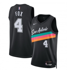Men San Antonio Spurs 4 De 27Aaron Fox Black 2025 26 City Edition Stitched Basketball Jersey Men San Antonio Spurs 4 De 27Aaron Fox Black 2025 26 City Edition Stitched Basketball Jersey