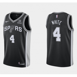 Men San Antonio Spurs 4 Derrick White Icon Edition Black Icon Edition Stitched Jersey