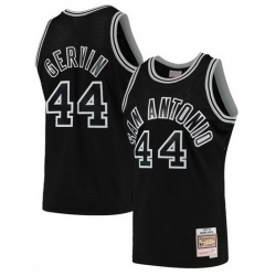 Men San Antonio Spurs 44 George Gervin Black 1977 78 Hardwood Classics Swingman Stitched Jersey