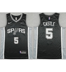 Men San Antonio Spurs  5 Stephon Castle Black 2025 26 Icon Edition Stitched Basketball Jersey