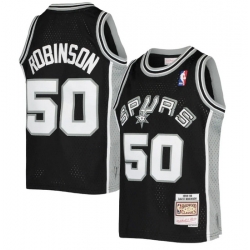 Men San Antonio Spurs 50 David Robinson Mitchell  26 Ness Black 1998 99 Hardwood Classics Swingman Throwback Jersey