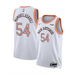 Men San Antonio Spurs 54 Sandro Mamukelashvili White 2023 24 City Edition Stitched Basketball Jersey