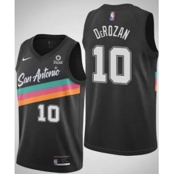 Men San Antonio Spurs DeMar DeRozan 10 Black City Edition Fiesta 2020-21 Stitched Basketball Jersey