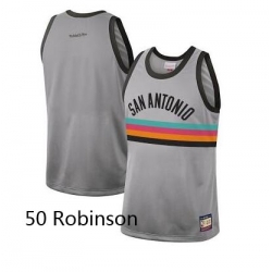 Men Spurs 50 David Robinson Nike City Edition Grey Jersey