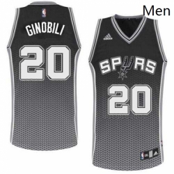 Mens Adidas San Antonio Spurs 20 Manu Ginobili Swingman Black Resonate Fashion NBA Jersey