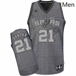 Mens Adidas San Antonio Spurs 21 Tim Duncan Swingman Grey Static Fashion NBA Jersey