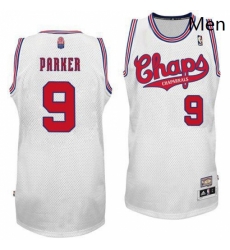 Mens Adidas San Antonio Spurs 9 Tony Parker Authentic White ABA Hardwood Classic NBA Jersey