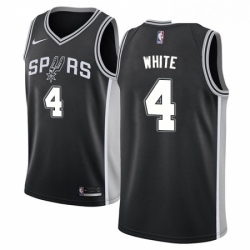 Mens Nike San Antonio Spurs 4 Derrick White Swingman Black Road NBA Jersey Icon Edition 