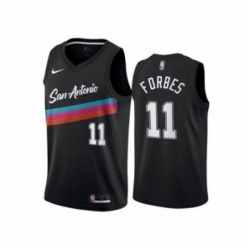 Men's San Antonio Spurs #11 Bryn Forbes Black City Edition Fiesta 2020-21 Stitched Basketball Jersey